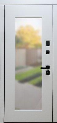 Входные двери Элит 3К90 П-66 (окно) TSBR 7021 - П-66(окно) RAL 9003