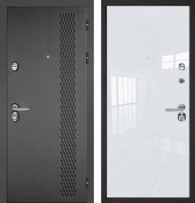 Входные двери Лика 3К90 П-32 TSBR 7021 - Без фрезеровки ZB Белый