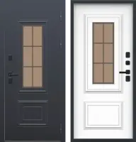 Входные двери M73 ТЕРМО штамп Ш-7 Букле графит - ФЛТ-15 Velluto Bianco AG 700