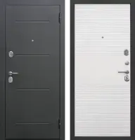 Входные двери Гарда муар 10 мм Черный муар Белый ясень