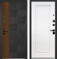 Входные двери Luxor Квадрат Нео Антрацит софт Эмалит белый