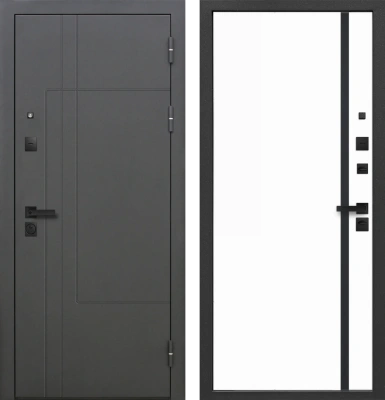 Входные двери 9 см Smart 4 RAL 7024 Эмалит белый