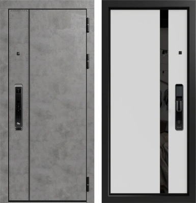 Входные двери Крафт 3К90 ЮР-44 MI 41 Пластер грей - ЮР22 ZB Белый