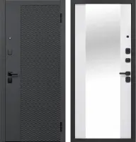 Входные двери Флорида Эмалит Белый Зеркало Чёрный кварц Эмалит белый
