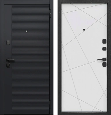 Входные двери Черный кварц Черный сатин Белый сатин