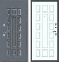 Входные двери M54 с фрезеровкой Букле графит - ФЛТ-6 Velluto Bianco AG 700