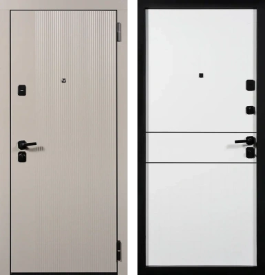 Входные двери TR 18 горизонталь 2 ЮП-21 Латте (ZB855-2) - ЮП-34 ZB Белый