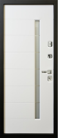 Входные двери Юта 2 3К90 П-59(окно с нерж. ст.) TSBR 8016 - П-59 (окно ) RAL 9003