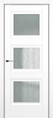 Межкомнатные двери Гранд ДО Baguette B1 Сатинато с рисунком ромб
