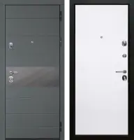 Входные двери Натта ЮР3 Графит - Без фрезеровки ZB Белый