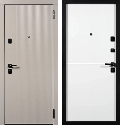 Входные двери TR 18 горизонталь 1 ЮП-21 Латте (ZB855-2) - ЮП-33 ZB Белый