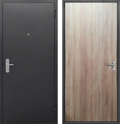 Входные двери Стройгост 5 Серебро Серебро антик Дуб сонома