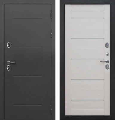 Входные двери ISOTERMA Серебро Царга Антик серебро Лиственница беж.