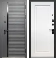 Входные двери Luxor Горизонталь Нео Сатин графит Эмалит белый