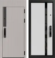 Входные двери Рейн 3К90 ЮР-36 (с номером квартиры) Латте (ZB855-2) - ЮР22 ZB Белый