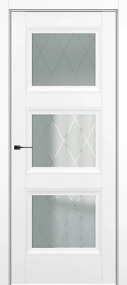 Межкомнатные двери Гранд ДО Baguette B2 Сатинато с рисунком ромб