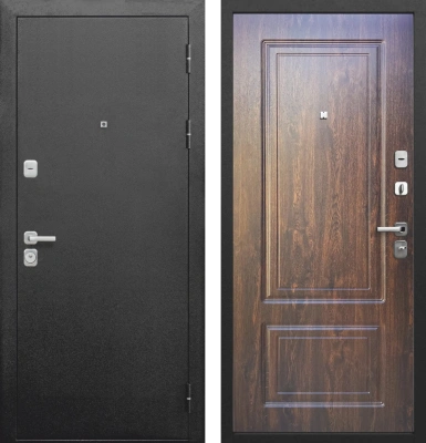 Входные двери Толстяк Букле Черный Букле черный Грецкий орех