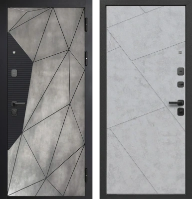 Входные двери Гарда 9 Геометрия Бетон лофт графит бетон снежный