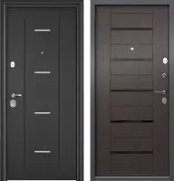 Входные двери DELTA PRO MP D2 DL-1 Темно-серый букле графит - DC-1B Lacobel Black Classic Дуб угольный