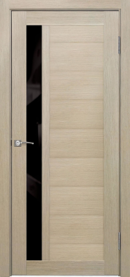 Межкомнатные двери 28S(р) Lacobel черный лак Лиственница крем