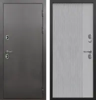 Входные двери Тайга термо Серебро Вертикаль Антик серебро - с фрезеровкой бетон снежный