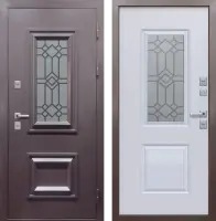 Входные двери Termo 3 Шоколад Шоколад букле Велюр белый софт