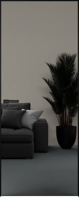 Межкомнатная дверь Elen INVISIBLE Вставка зеркало (снаружи)