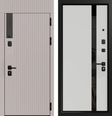 Входные двери Рейн 3К90 TOR ЮР-36 (с номером квартиры) Латте (ZB855-2) - ЮР22 ZB Белый