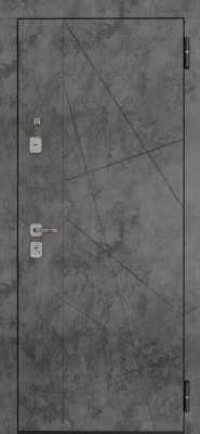 Входные двери TR 9 ЮП-27 Бетон тёмный - ЮП-15 (декоративная зеркальная вставка) MI38 Санд светлый