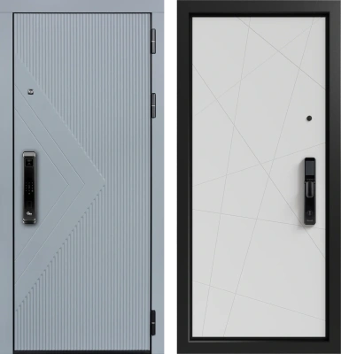 Входные двери Тринити 3К90 ЮР-37 RAL 7011 - H-67 ZB Белый