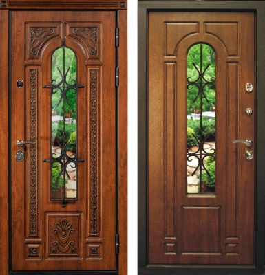 Входные двери Лацио 3К90 ХФ-31(окно) Дуб золотой - О-Е(окно) Дуб золотой