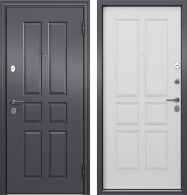 Входные двери DELTA PRO MP VDM VDM-1 Темно-серый букле графит - СК-10 Бьянко