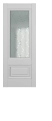 Межкомнатные двери Турин ДО Baguette B1 Сатинато с рисунком ромб