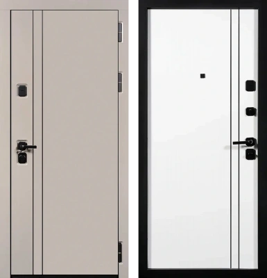 Входные двери Молден 3К90 вертикаль 2 ЮП-32 Латте (ZB855-2) - ЮП-32 ZB Белый