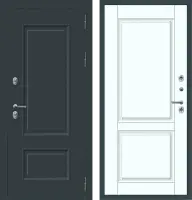 Входные двери M80 ТЕРМО Багет 2 квадрата Муар 7016 - ФЛТ-7 Velluto Bianco AG 700