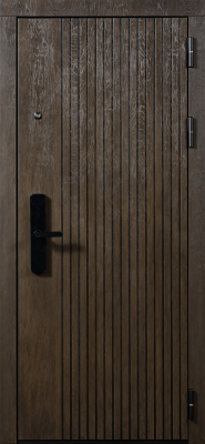 Входные двери Акцент 3К90 ЮР-38 ХардВуд лунный (MPD101) - ЮР-42 декоративная зеркальная вставка Бетон серый