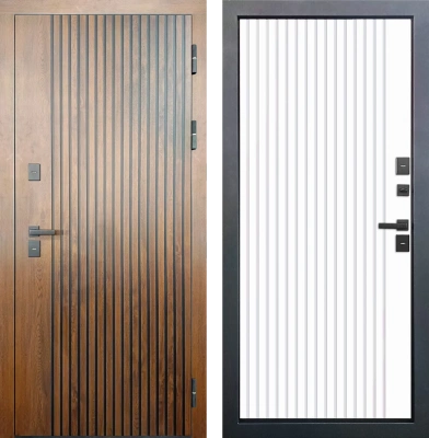 Входные двери Протерма мдф/мдф Орех грецкий Белый