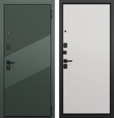 Входные двери T4 TRUST ECO PP E-163 Авокадо - Е-100 Эмаль белоснежный