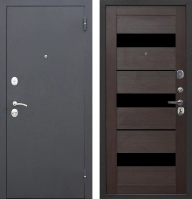 Входные двери Гарда муар Царга 6 мм Черный муар Тёмный кипарис