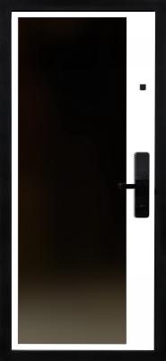 Входные двери Акцент 3К90 ЮР-38 Графит - ЮР-42 зеркало ZB Белый