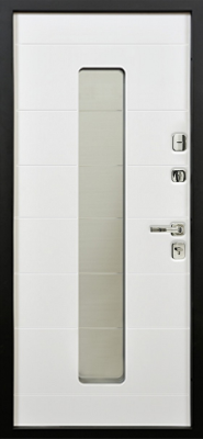 Входные двери Юта 1 3К90 П-55(окно+нержав) RAL 9003 - П-58(окно) RAL 9003