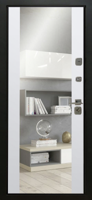 Входные двери Стило 2 3К90 Без фрезеровки ZB 999-2 Черный кварц - ЮР10 ZB Белый