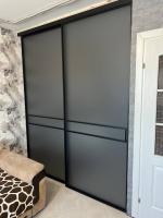 Перегородка Loft Premium черный, Стекло сатин графит