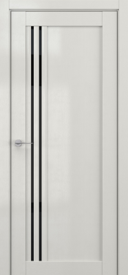 Межкомнатные двери V9 Lacobel черный лак Крем вуд