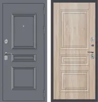 Входные двери M52 с фрезеровкой Букле графит - ФЛ-10 Дуб Сонома светлый
