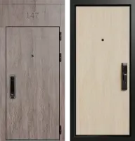 Входные двери Гранд 3К90 Без фрезеровки ХардВуд дымчатый (MDP100) - Без фрезеровки ХардВуд песочный (MDP102)