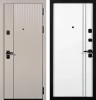 Входные двери Стелс 3К90 вертикаль 2 ЮП-35 Латте (ZB855-2) - ЮП-32 ZB Белый