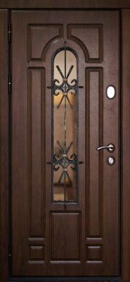 Входные двери Бари NEW О-Е(окно) Дуб темный - О-Е(окно) Дуб беленый