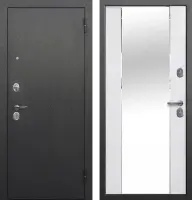 Входные двери Тайга 7 см Зеркало Серебро антик - Зеркало Эмалит белый