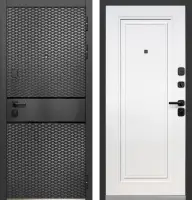 Входные двери Luxor Карбон Черный карбон Эмалит белый